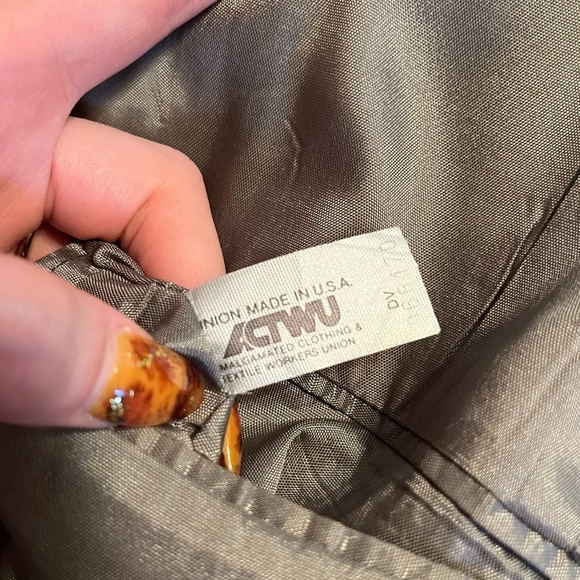 Christopher Hayes Gray Herringbone Men’s Sport Coat Blazer brown buttons FLAWS - Picture 9 of 12